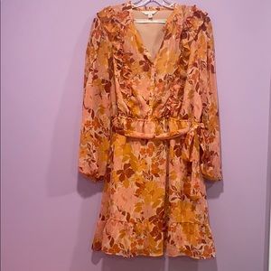 LC Lauren Conrad Ruffle Button Front Mini Dress